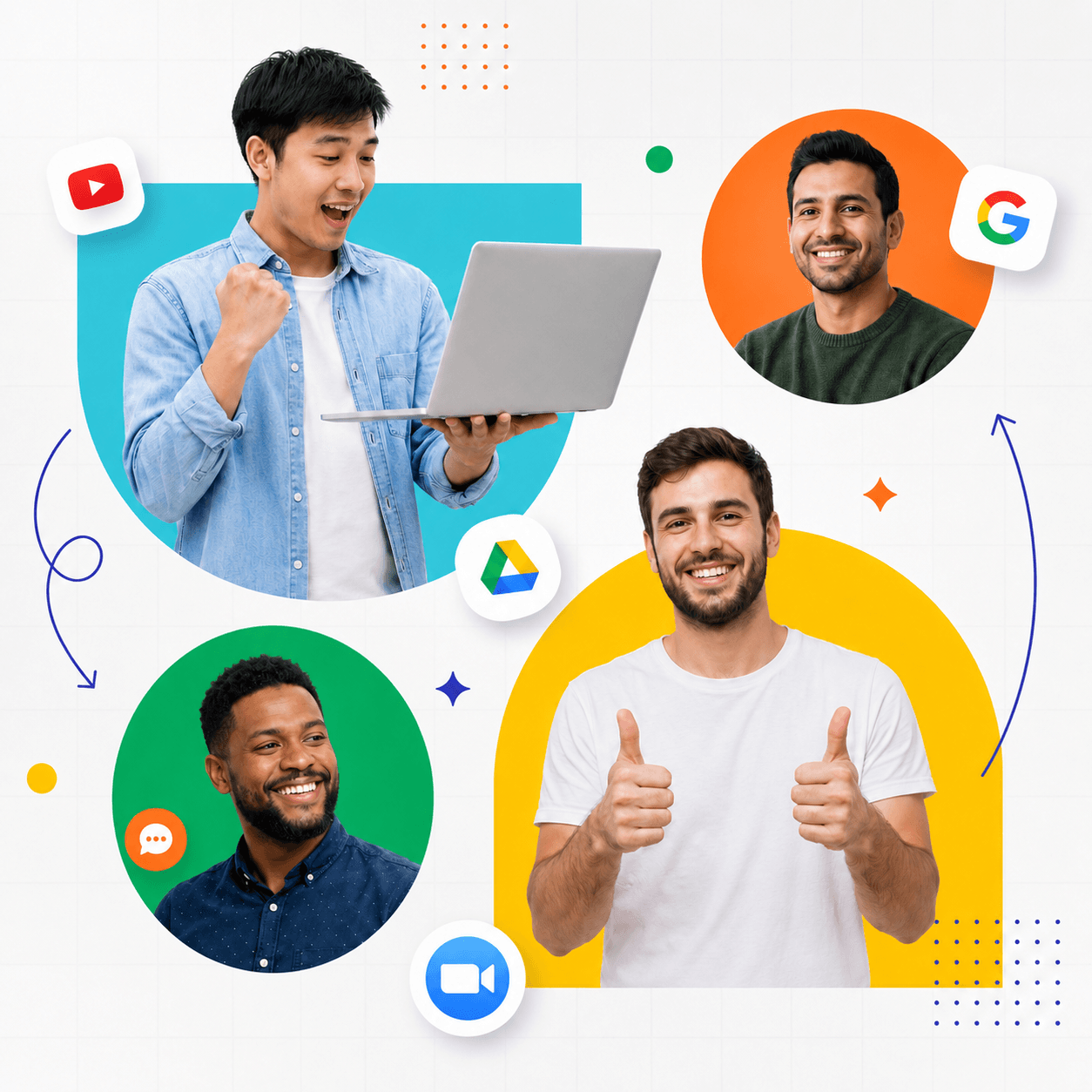 Equipe colaborando com filas de atendimento centralizadas
